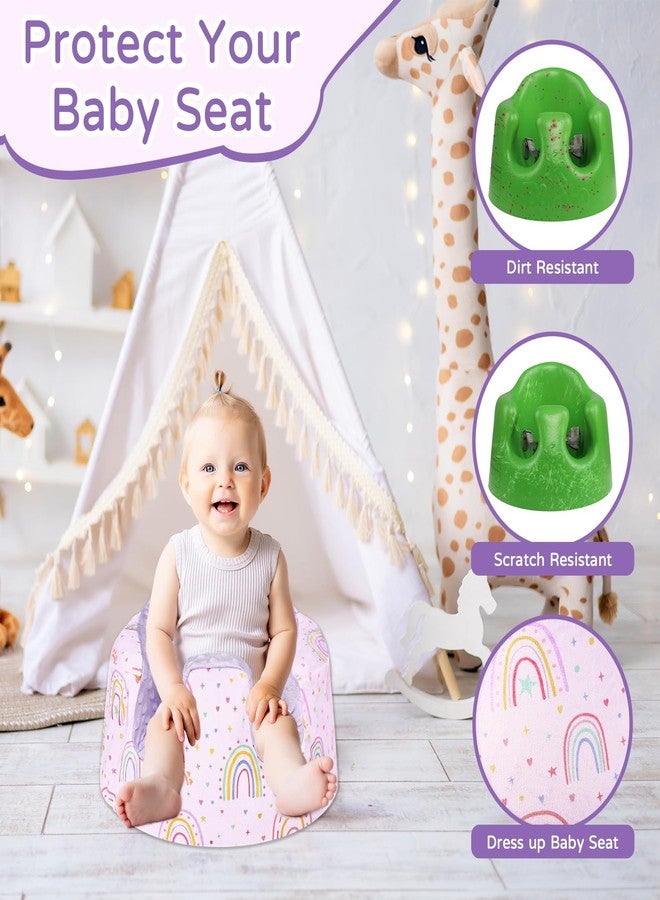 DAYEEBALL Seat Cover Compatible with Bumbo Seat, Soft and Breathable Baby Floor Seat Cover for Baby Boy & Girl (Cover Only), Purple Love and Rainbow - Image 5